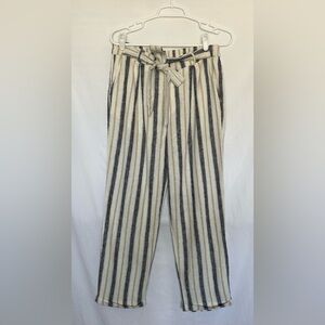 Love Tree Black and White Track Pants with Vertical Stripes